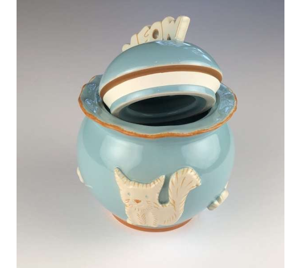 Sky Blue - Cat Treat Jar - Jar
