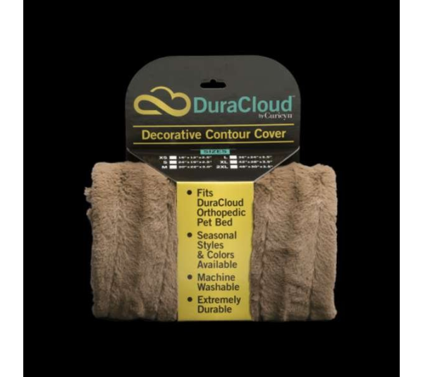 Mocha - DuraCloud Orthopedic Pet Bed and Crate Pad Contour Cover - Large