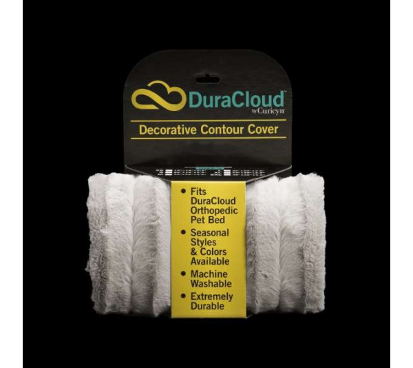 Silver - DuraCloud Orthopedic Pet Bed and Crate Pad Contour Cover - XX-Large