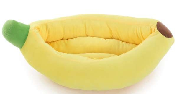 Banana Yellow - Medium Banana Shaped Dog Bed - 28in