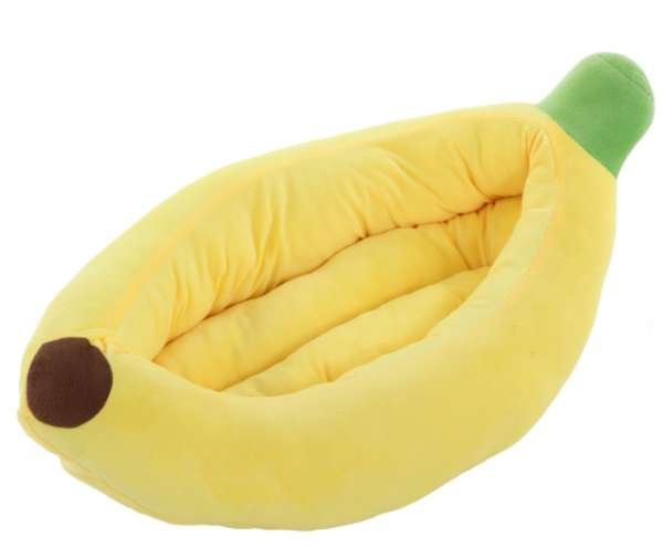 Banana Yellow - Small Banana Shaped Dog Bed - 23.62in