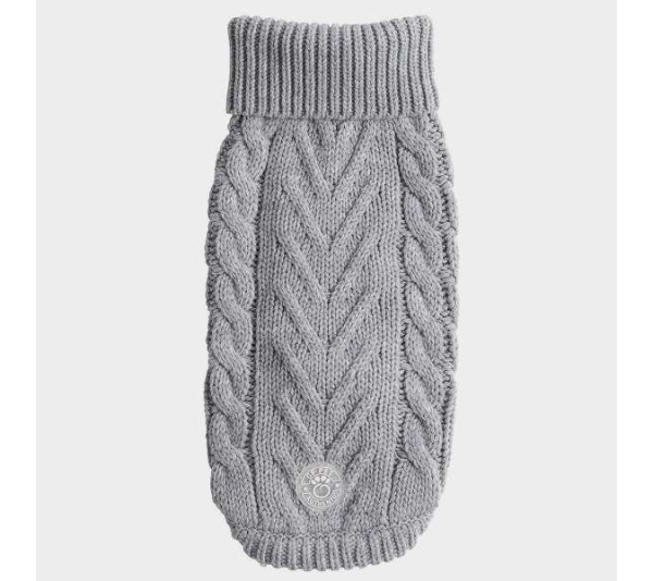 Grey - GF Pet Chalet Dog Sweater  - Large