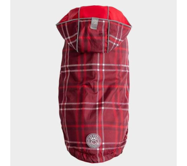 Red - GF Pet Reversible ElastoFit Raincoat  - Medium