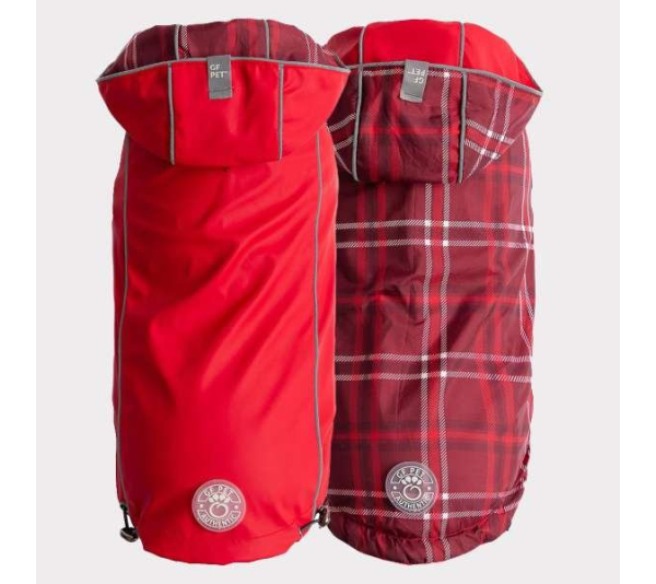 Red - GF Pet Reversible ElastoFit Raincoat  - XL