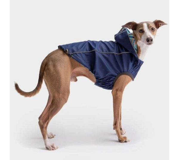 Navy - GF Pet Reversible ElastoFit Raincoat  - XS