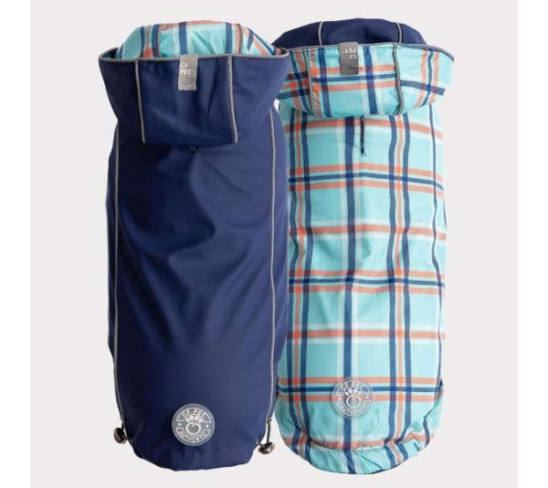 Navy - GF Pet Reversible ElastoFit Raincoat  - Medium