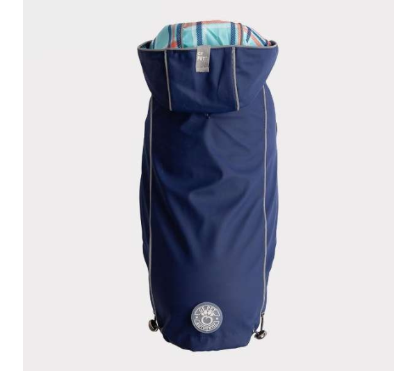 Navy - GF Pet Reversible ElastoFit Raincoat  - Medium