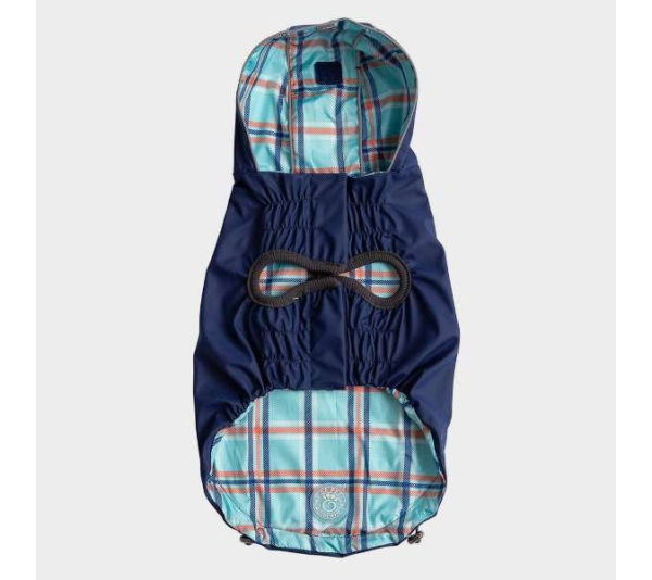 Navy - GF Pet Reversible ElastoFit Raincoat  - Medium