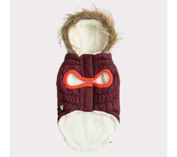 Burgundy - GF Pet  Winter Sailor Parka  - 2XS
