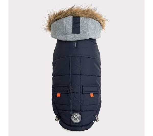 Navy - GF Pet  Winter Sailor Parka  - Small