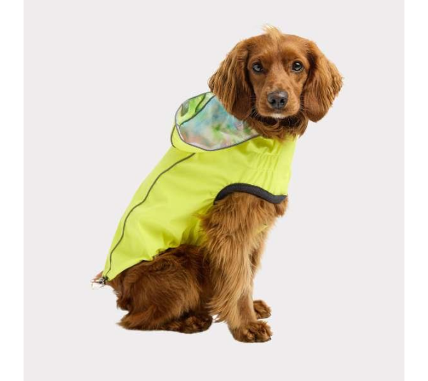 Neon Yellow - GF Pet Reversible Raincoat  - 2XS